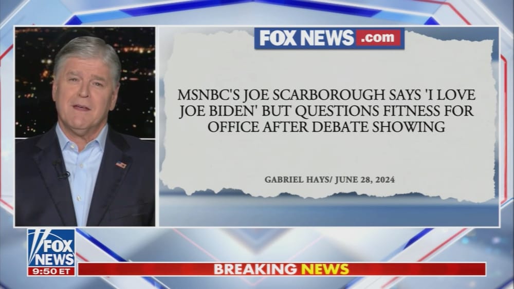 Sean Hannity reacts to MSNBC's Joe Scarborough Fawning Over AOC post image
